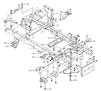 Frame Assembly (Part 1) Diagram and Parts List for 40370X50C 2001 Briggs and Stratton Lawn Tractor